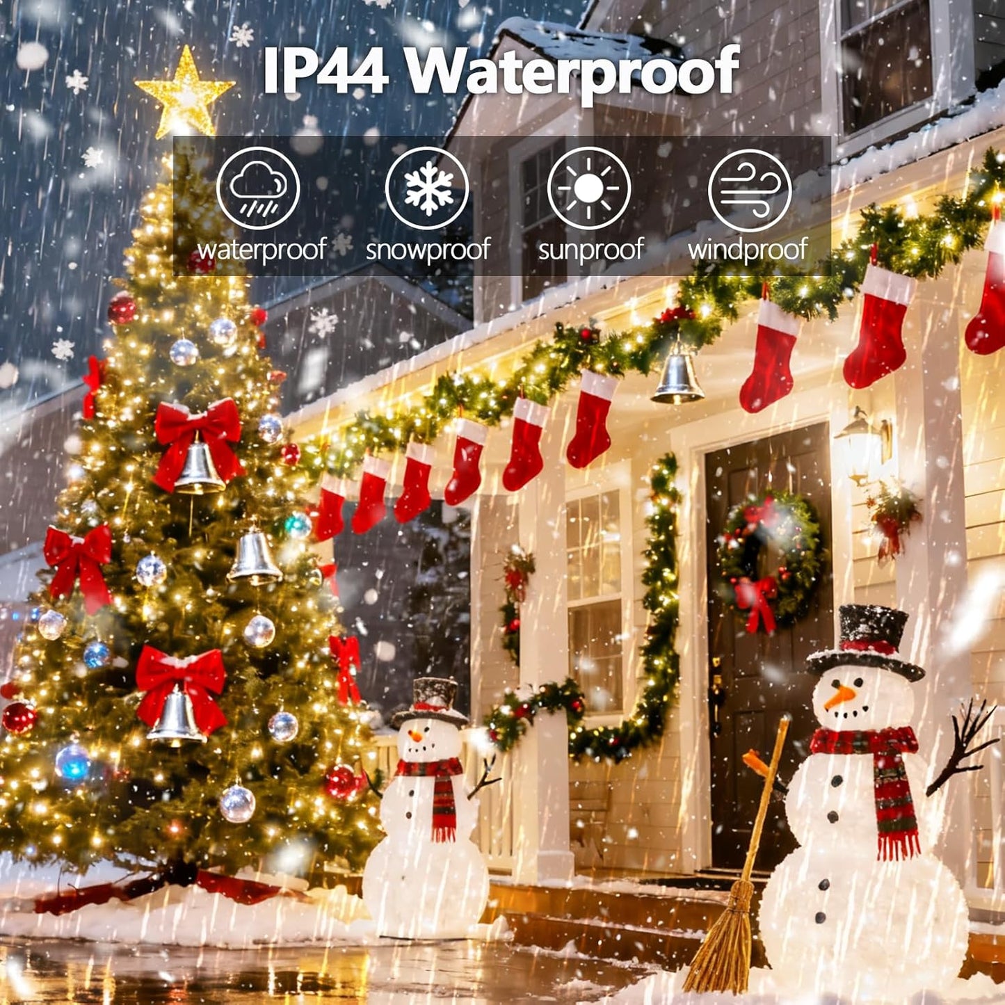 Voice Control 88ft 240LED Smart Christmas String Lights Outdoor/Indoor | String Lights Plug in with Remote, 12Modes, 7Voice Commands & Timers, Christmas Twinkle Light for Xmas Tree Decor (Warm White)