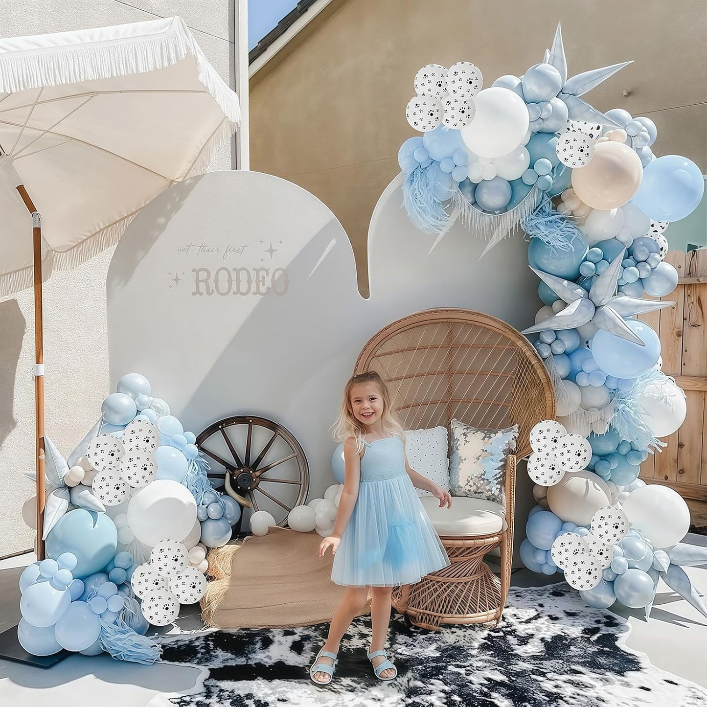 Dog Paw Balloons, 12 Inch Retro Dusty Slate Blue Pastel Muted Blue Sand White Helium Latex Balloon Paw Print Party Balloons for Kids Boys Girls Puppy Theme Birthday Baby Boy Shower Party Decorations