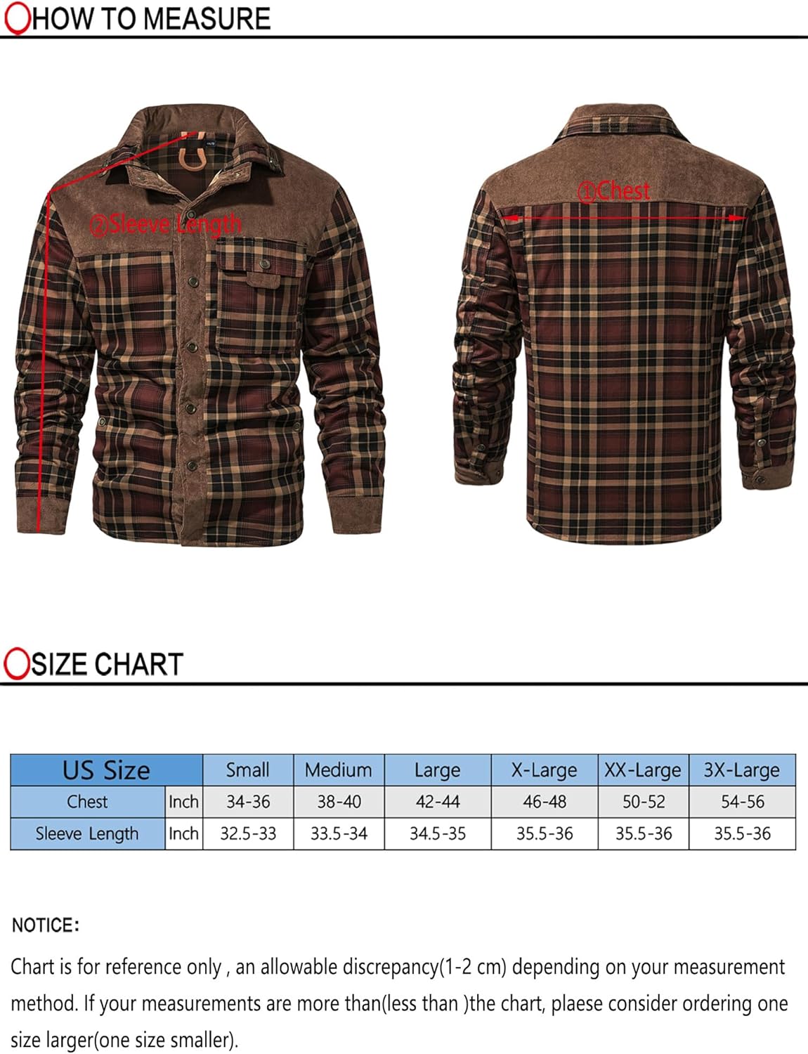 Mr.Stream Men's Outdoor Casual Vintage Long Sleeve Plaid Flannel Button Down Shirt Jacket