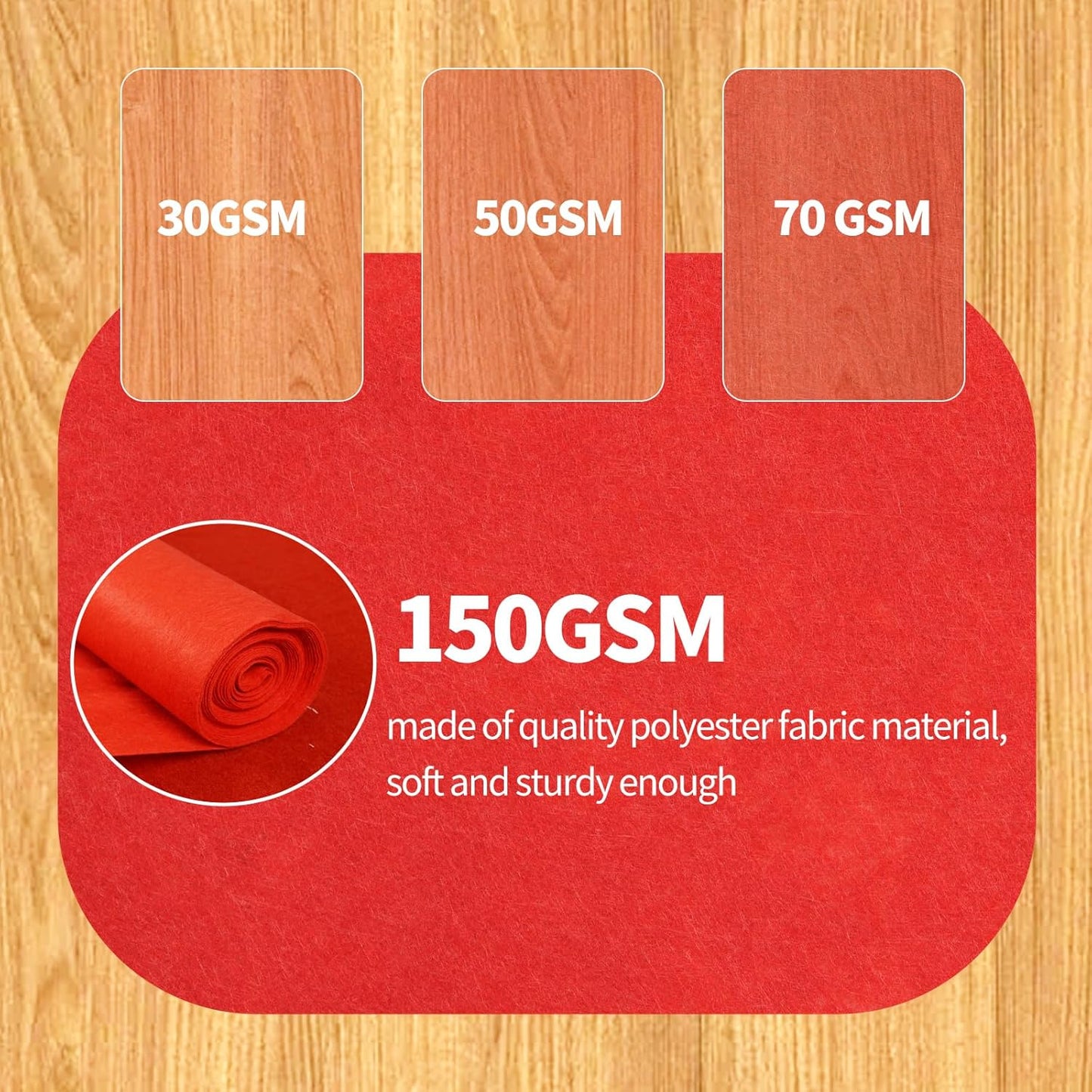 TEEMO 1 Pcs Red Carpet Runner for Party Red Aisle Runway Rug with 3 Rolls Tape Hallway Rug Carpet Runner Alfombra Roja for Wedding Birthday Awards Night Theme Supplies (39.4 x 393.7 inch)