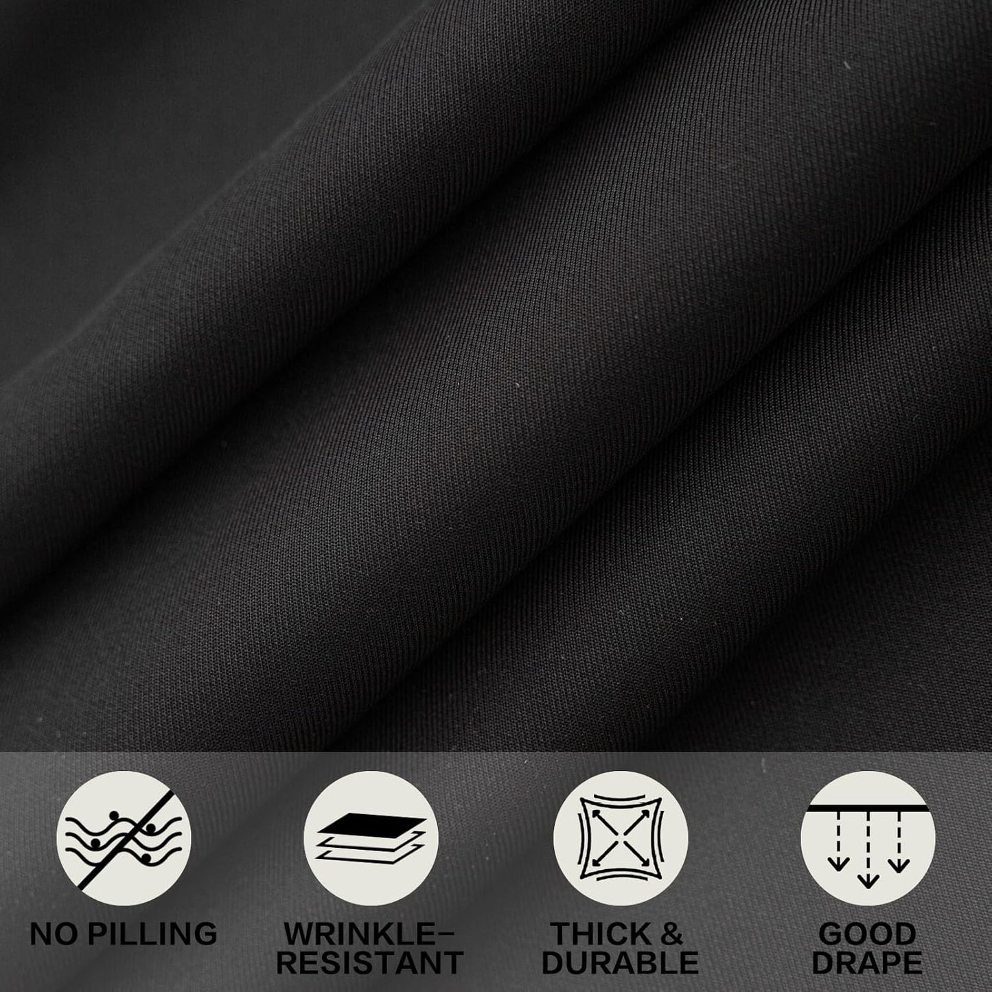 4ft Black Stretch Tablecloth for Rectangular Tables - Flared Wrap Design, Waterproof, Wrinkle-Resistant, Washable - Ideal for Weddings, Parties, Banquets & Table Protection