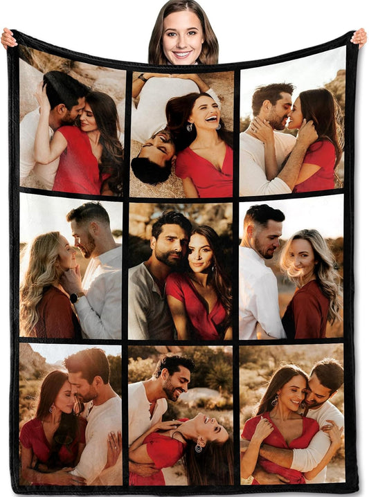 Yofair Ships Next Day, Custom Blanket with Picture Anniversary Wedding Gifts for Women Men Personalized Photo Blankets I Love You Couple Gift for Boyfriend Girlfriend Wife Husband