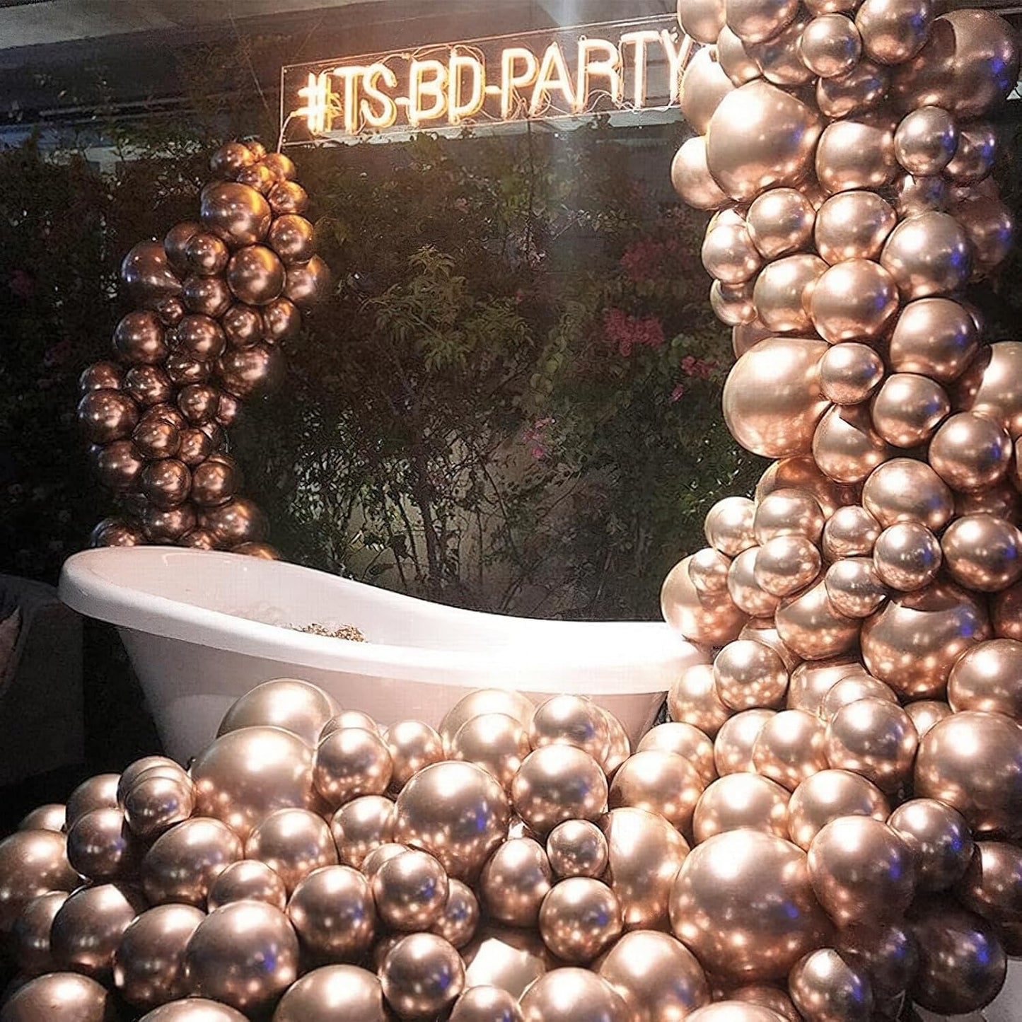 PartyWoo, 50 pcs Champagne Gold Metallic Balloons, 12 Inch, Non-Toxic, Event Planners, Party Hosts, Birthday, Wedding Decorations