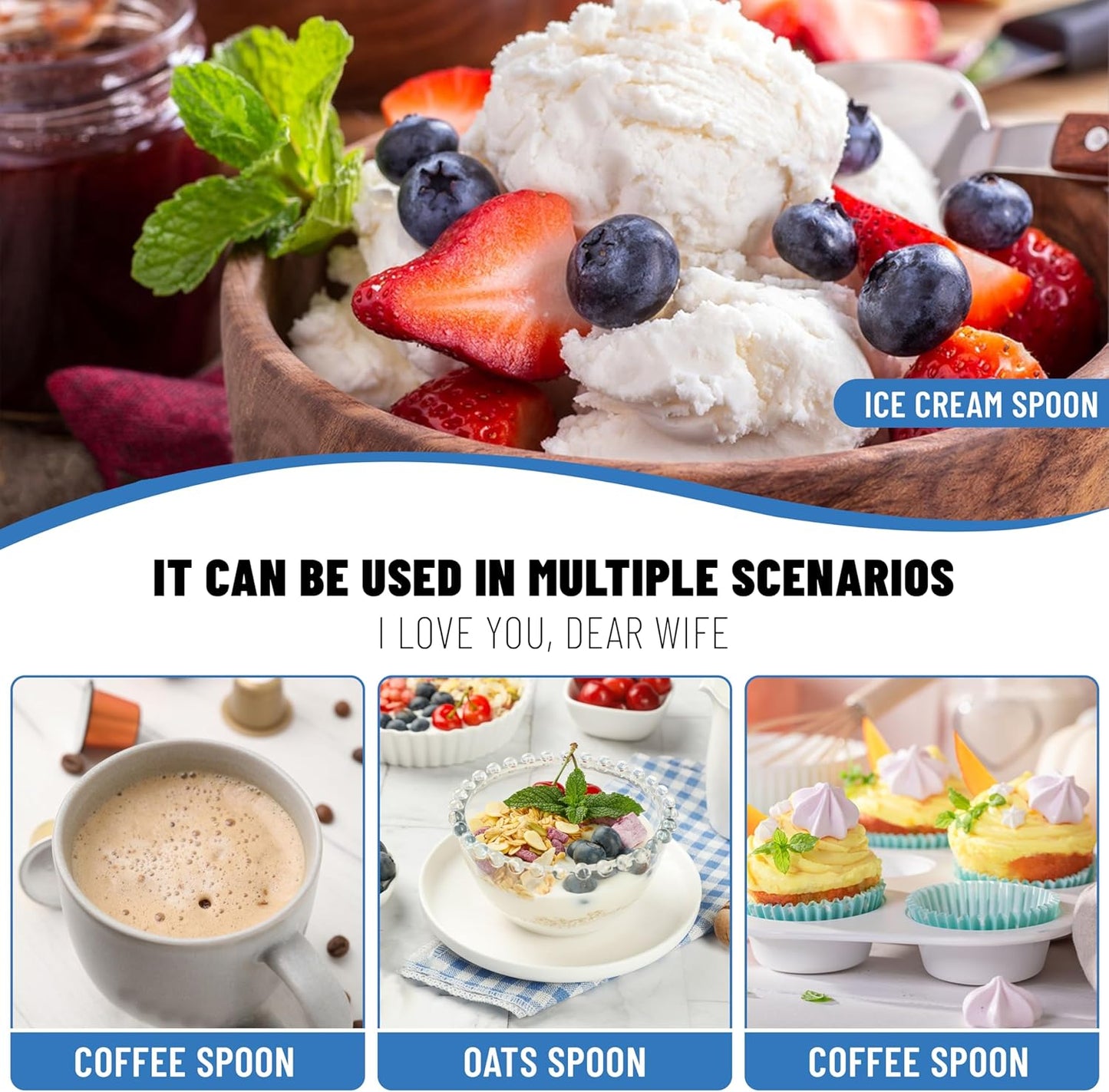 Gifts for Him Her - 2 Pcs His And Hers Gifts Ice Cream Spoons, Gift for Couple, Valentine's Shovel, Graduation Birthday Wedding Christmas Gift for Wife Husband Boyfriend Girlfriend Couple