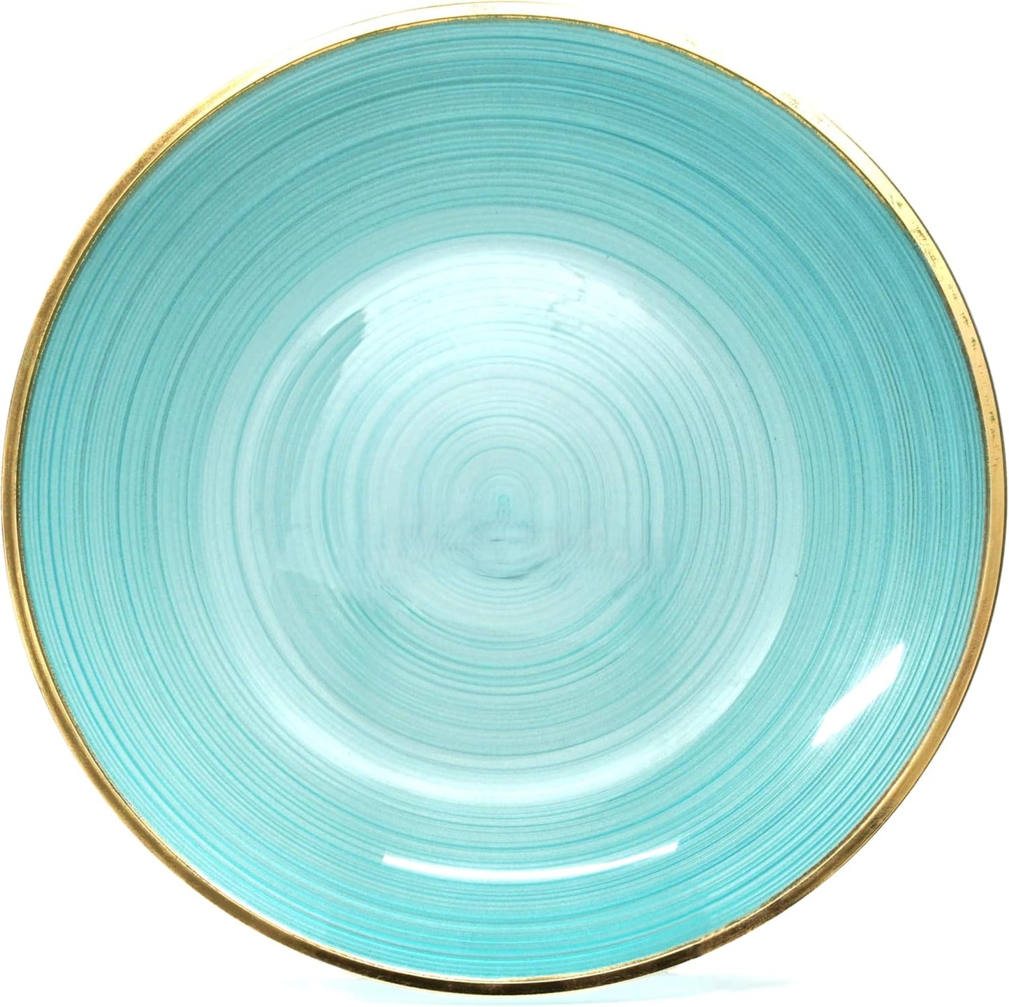 " OCCASIONS " 120 Plates Pack,(60 Guests) Premium Wedding Party Disposable Plastic Plates Set -60 x 10'' Dinner + 60 x 7'' Salad/Dessert (Belize, Aqua & Gold)