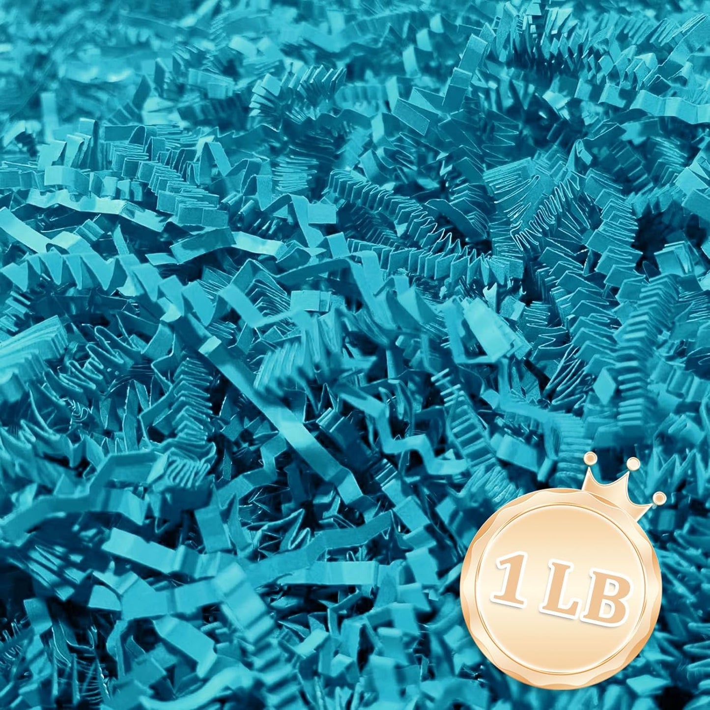 1 LB Lake Blue Crinkle Cut Paper Shred Filler Great for Gift Wrapping, Lake Blue Basket Fillers, Birthday, Gift Wrapping, Anniversary, Halloween Thanksgiving Christmas Party Decor Filling Supplies
