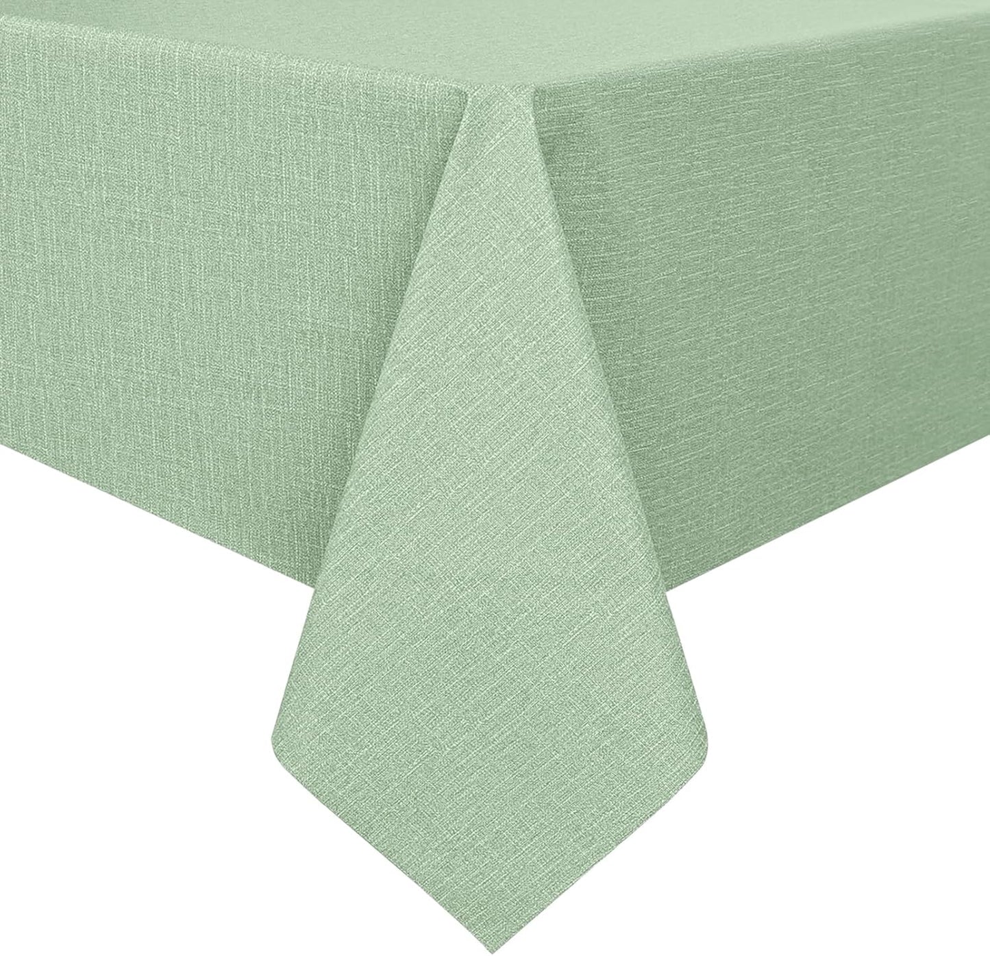 Romanstile 100% Waterproof PVC Tablecloth Rectangle, Oil Spill Proof Stain Resistant Vinyl Table Cloth, Wipe Clean Plastic Table Covers for Kitchen/Dining/Parties - 54 x 120 Inch, Sage