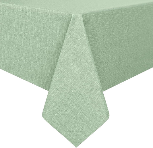 Romanstile 100% Waterproof PVC Tablecloth Rectangle, Oil Spill Proof Stain Resistant Vinyl Table Cloth, Wipe Clean Plastic Table Covers for Kitchen/Dining/Parties - 54 x 78 Inch, Sage