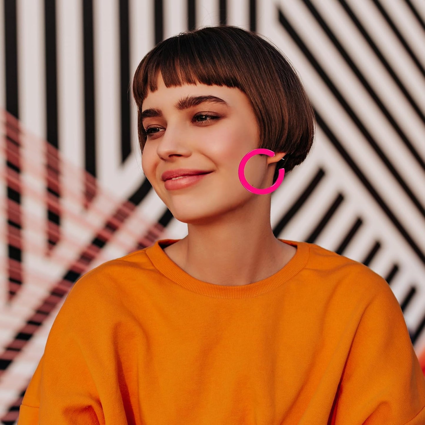 80s 90s Neon Earrings for Women Retro Cassette Tape Hoop Earring Candy Color Lightweight Acrylic Stud Dangle Earrings for 80S Costume Outfits Dancing Glow Party Accessories