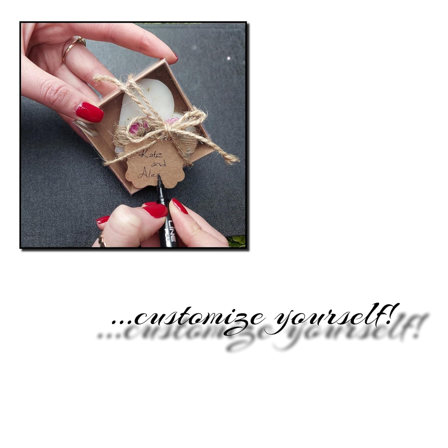 Heart Shaped Soap Favors, 12 Set, Handmade Soaps with Blank Tags for Wedding, Baby Shower, Bridal Events