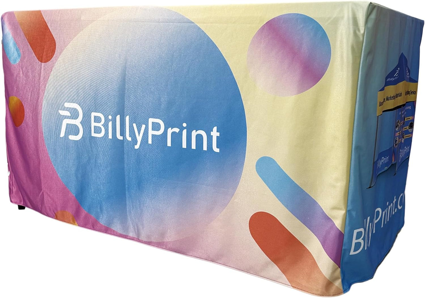 Custom Table Cloth with Business Logo 4FT 5FT 6FT 8FT Custom Table Runner for Tradeshow Events Birthday Wedding Anniversary Personalized Fitted Table Cover (Rectangle 6FT)