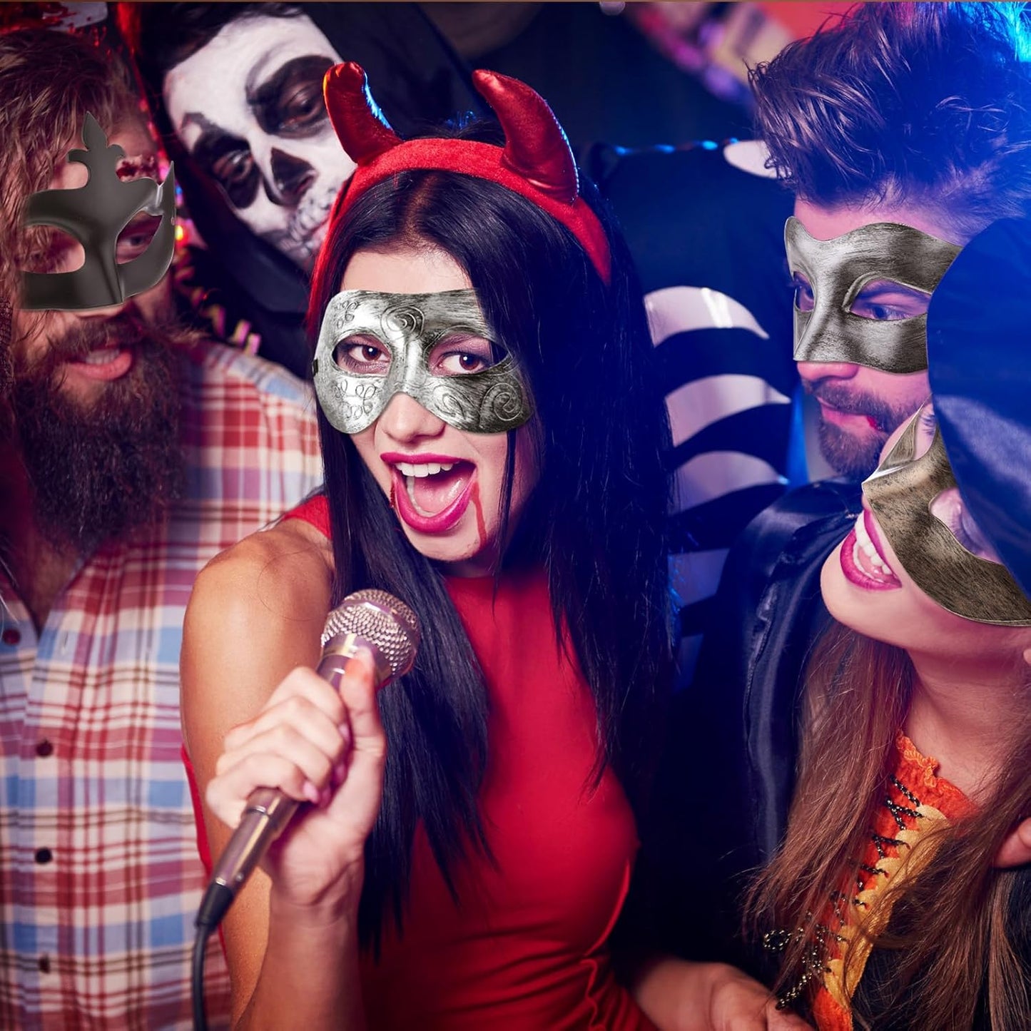 Chivao 120 Pcs Masquerade Masks for Women Men Couple Bulk Venetian Mask Vintage Antique Adult Face Halloween Costumes Party