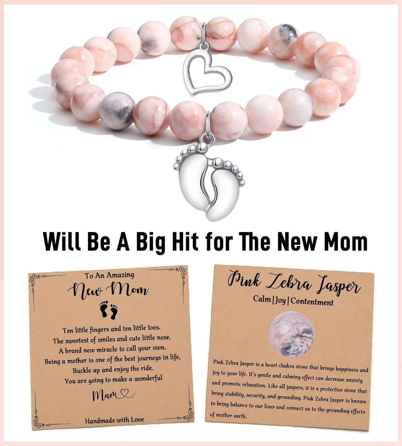 TONY & SANDY New Mom Gifts, Bracelets for First Time Moms on Mother's Day, Birthday, Christmas, Stocking Stuffers