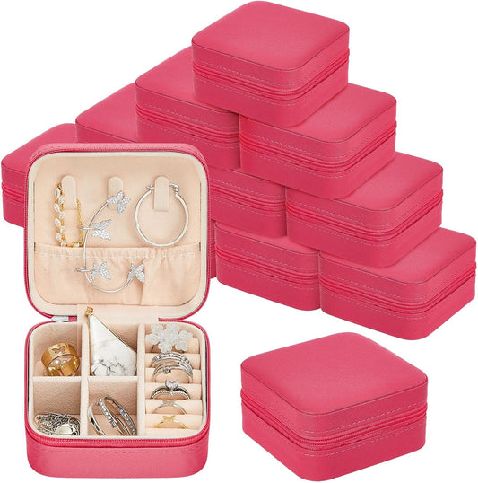 Taiyin 12 Pcs Travel Jewelry Case Bridesmaid Gift Boxes Bulk Travel Jewelry Case Small Jewels Organizer Mini Accessories Ornaments Storage for Women Girls Wedding Bridesmaids Gifts