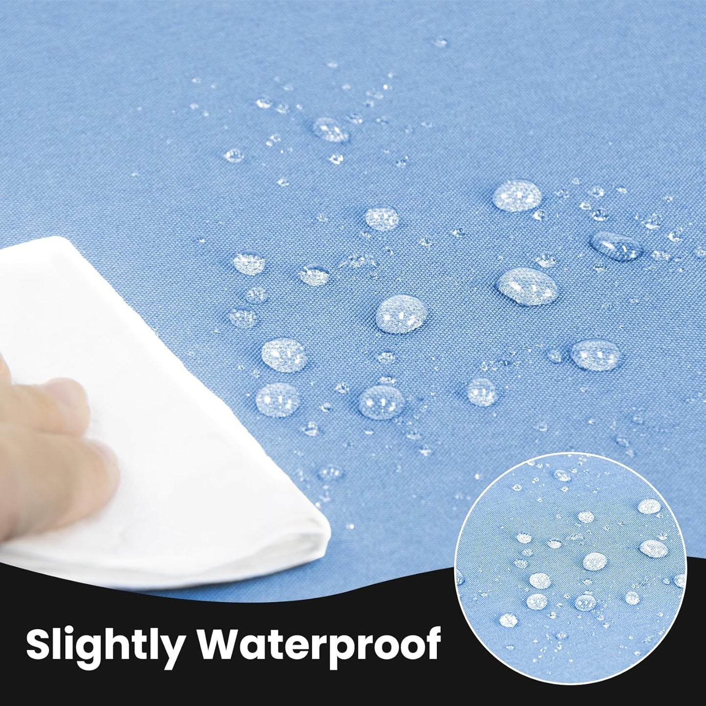 Ascoza 2 Pack Fitted Tablecloth for 6 Foot Rectangle Tables 72 x 30 Inch Blue Mist Table Covers Water Resistant Polyester Table Cloth for Wedding, Parties,Display, Trade Show (Blue Mist)