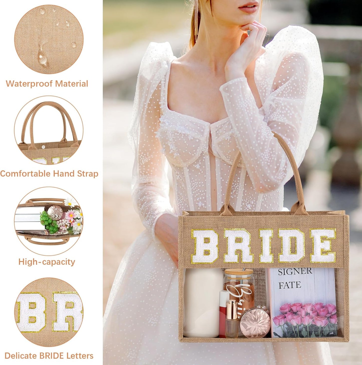 JoycuFF Bride Gifts, Bridal Shower Gift for Wedding Bachelorette Engagement, Wedding, Honeymoon, Beach, Travel