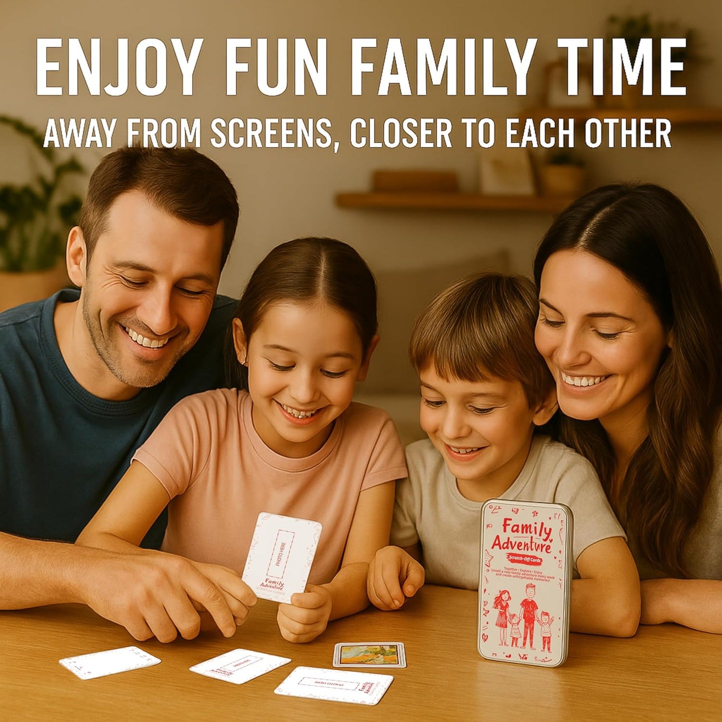 Family Card Game – Scratch-Off Challenge Party Game for Adults & Kids Interactive Trivia, Tasks & Icebreaker Activities Fun Board Game Alternative for Game Night, Travel