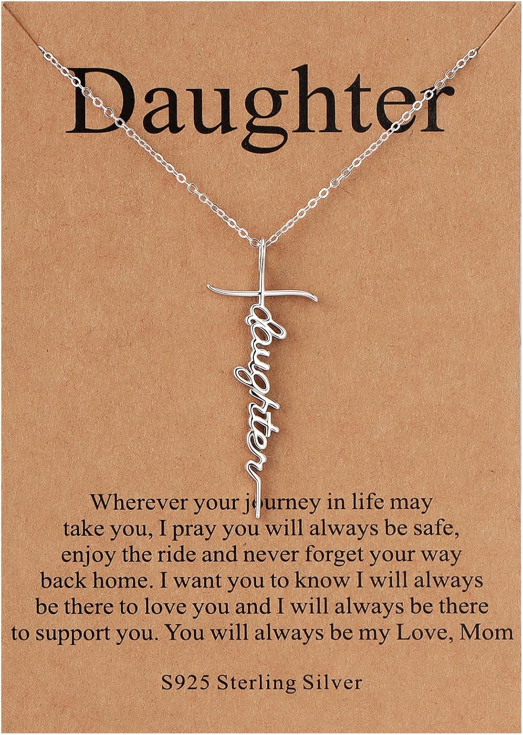 Lcherry Faith Cross Pendant Necklace for Women Religious Christian Jewelry Mother's Day Gifts for Women