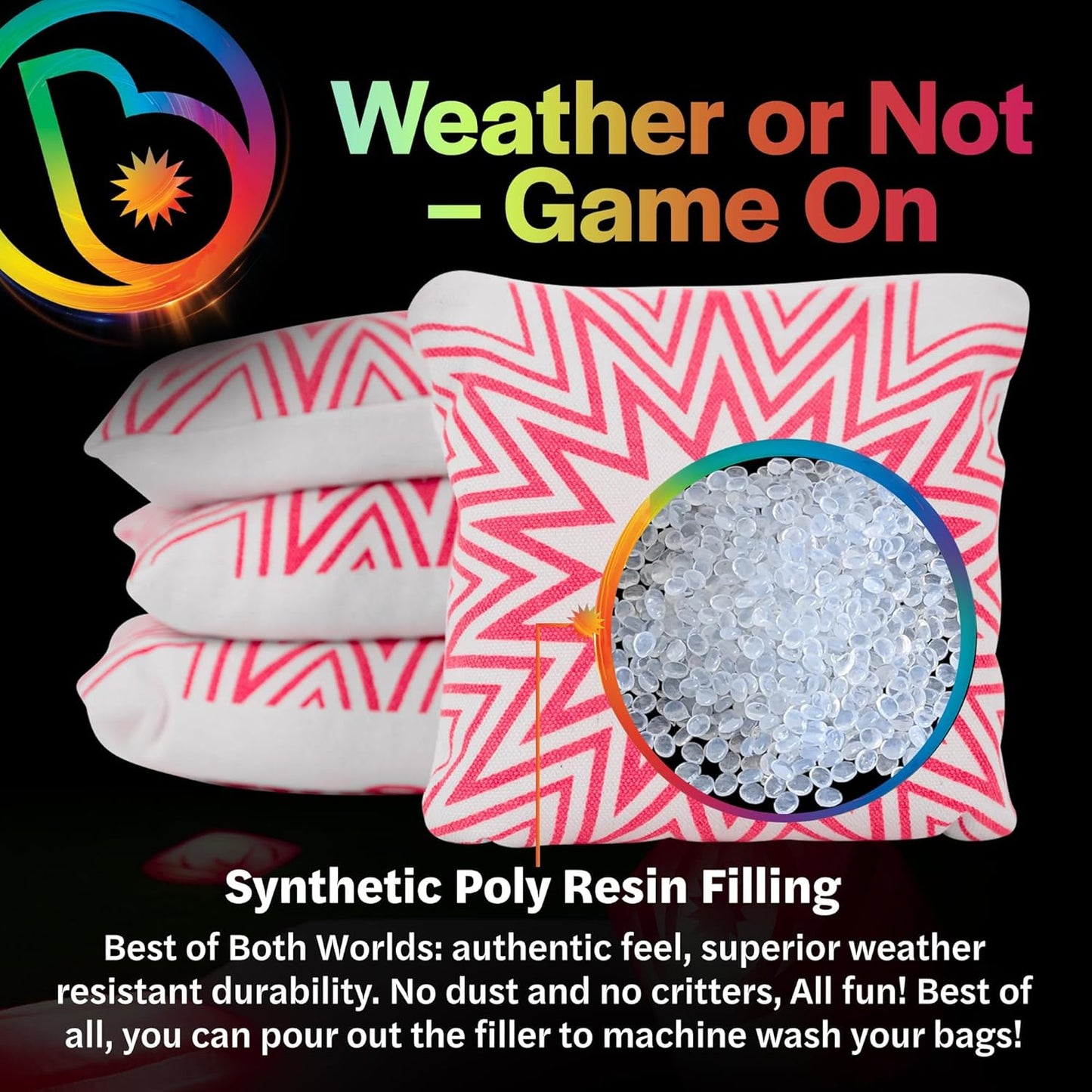 Brightz BagBrightz LED Cornhole Bags, 4-Pack - Cornhole Bean Bags That Light Up - Next Level Gameplay Experience! - 6+ Hours of Glow Time - Sold in Packs of 4 - Select Your Team Colors!