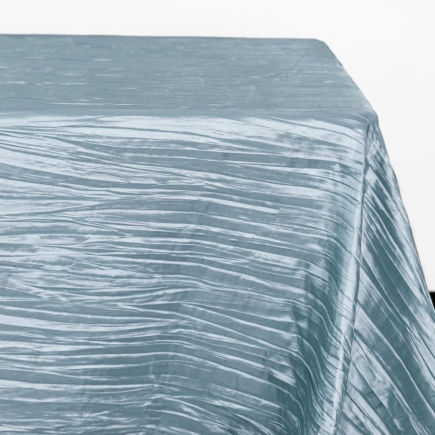 YOUR CHAIR COVERS - 90 x 156 inch Rectangular Crinkle Taffeta Tablecloth - Light Blue, Rectangle Table Linens for 8 ft Rectangular Tables, Wedding Crushed Table Cloth