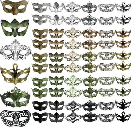 40 Pieces Masquerade Masks Vintage Antique Masks Venetian Party Masks