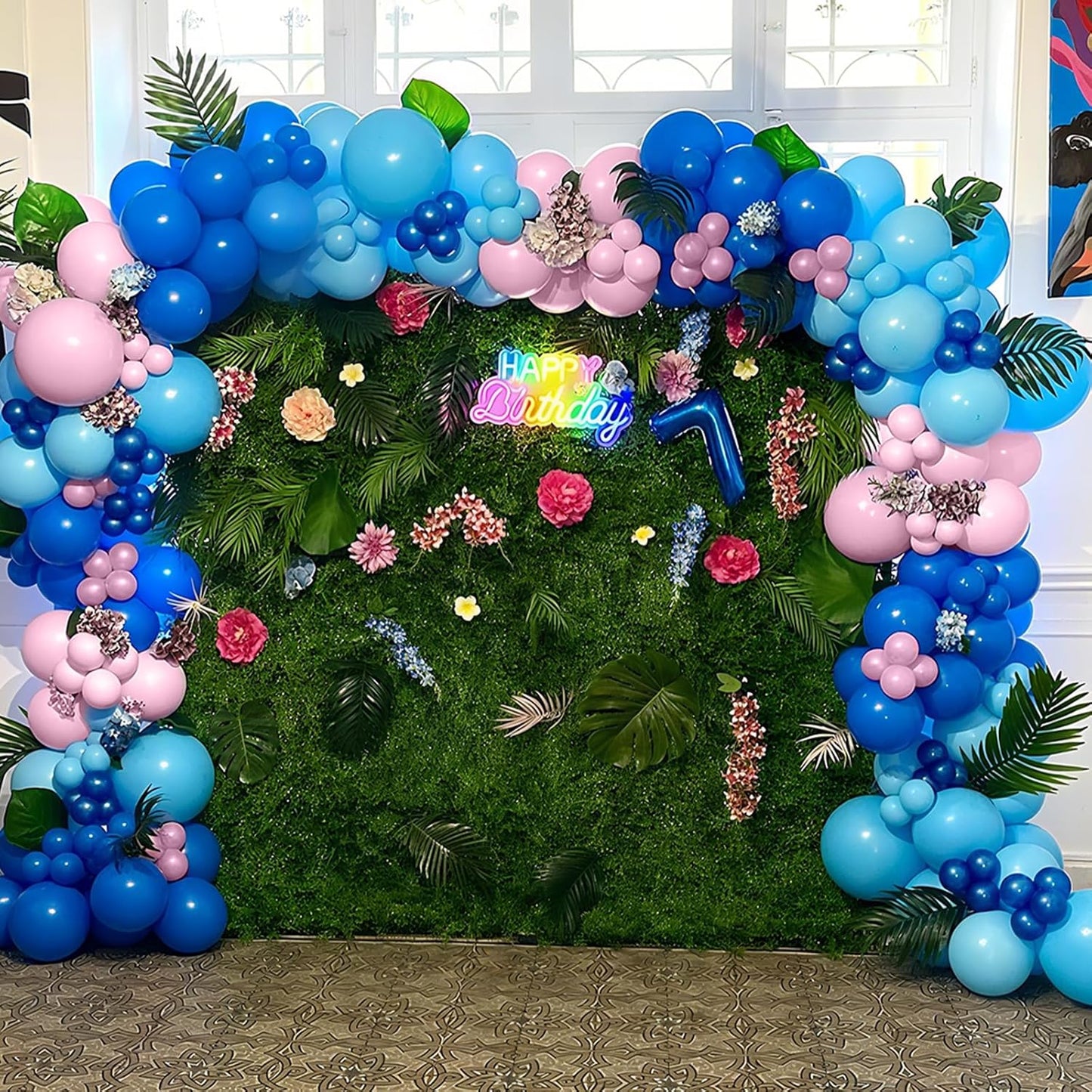 Pink and Blue Balloons 12 Inch Pastel Metallic Blue Baby Light Pink Chrome Latex Balloon Confetti Balloon for Kids Girls Hawaiian Summer Gender Reveal Wedding Birthday Baby Shower Party Decor