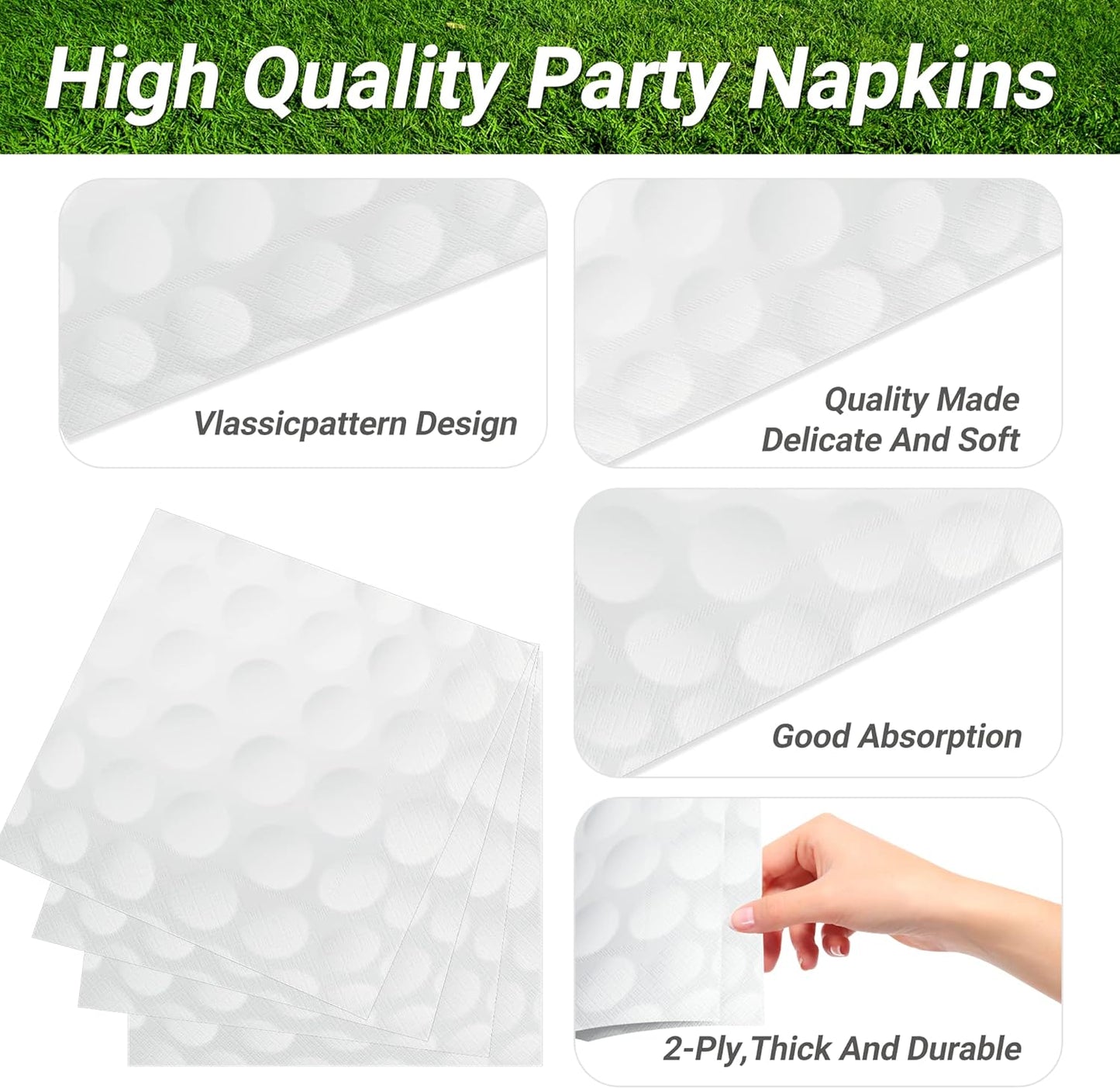 120 Pcs Golf Party Supplies Bundle Paper Plates Napkins Forks Golf Party Birthday Decorations For Kids Serves 30