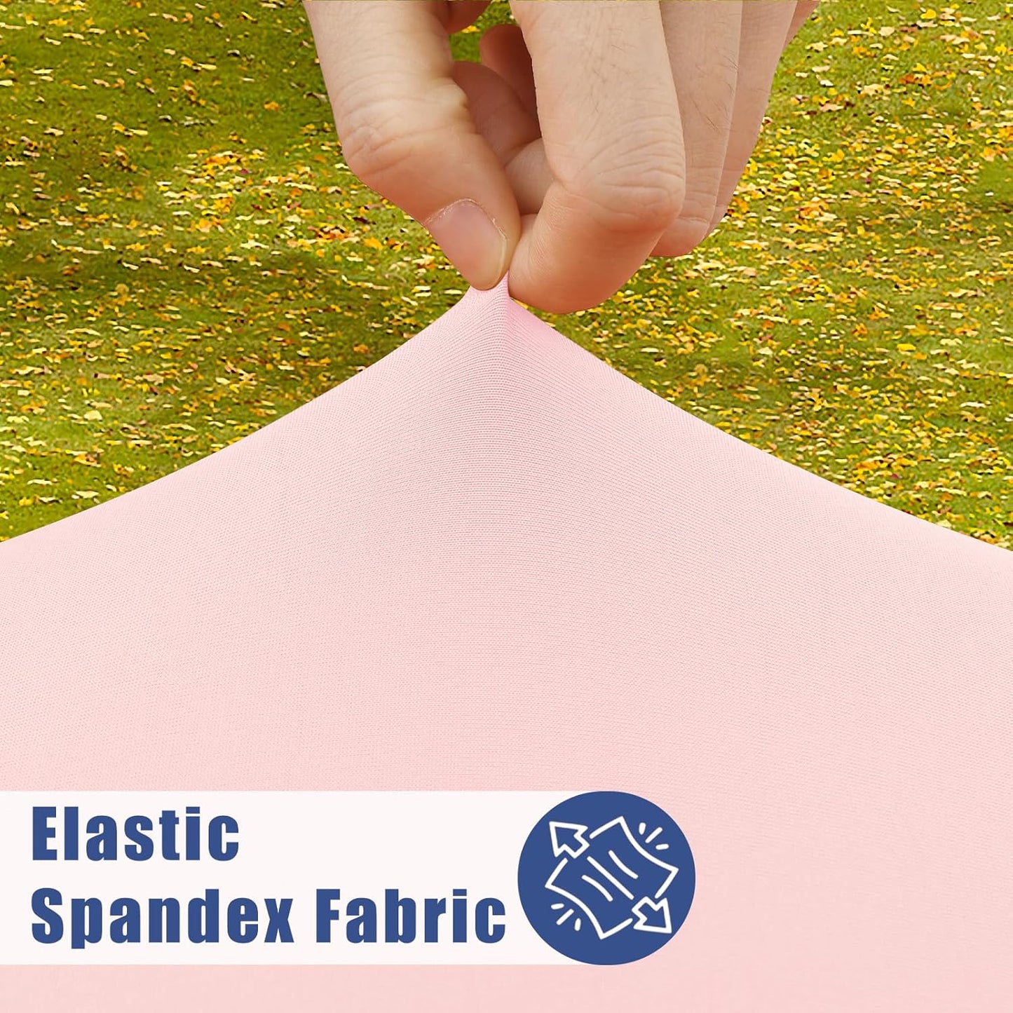 Spandex 8 Foot Rectangle Table Cloth 2 Pack, Elastic Fitted Tablecloths for Picnic, Stretch Washable Patio Table Cover for Outdoor, Camping, Banquet and Parties (Pink, 30"x96")