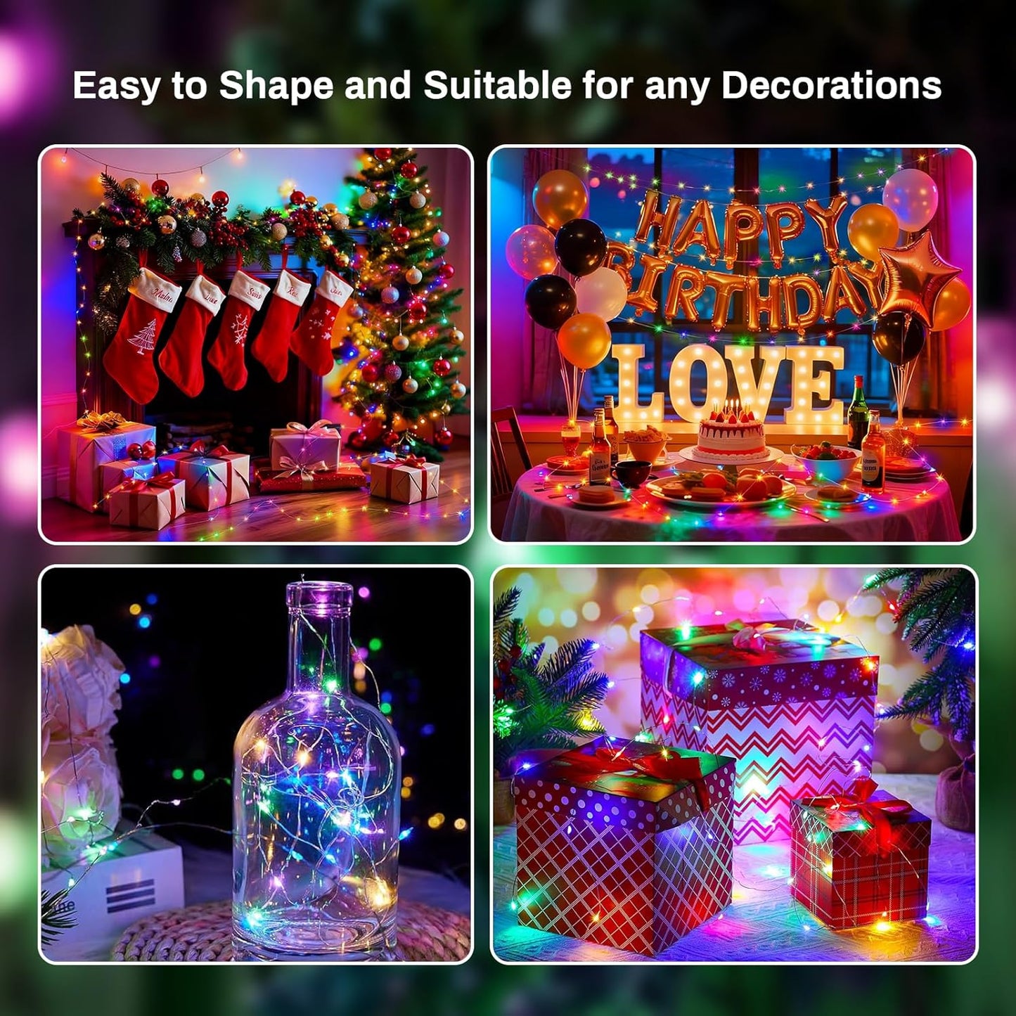 ZGWJ 8 Pack Fairy Lights Battery Operated, 7ft 20 Mini LED Fairy String Lights Silver Wire 3 Modes for DIY, Parties, Wedding, Bedroom, Halloween Christmas Decoration Multicolor