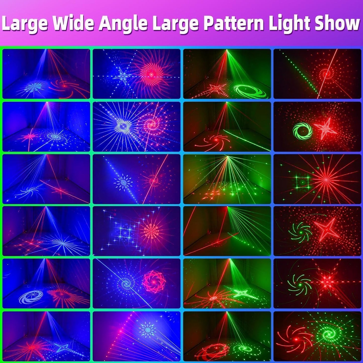 Laser Light for Party, Sound Activated Strobe Light Halloween - 6 Eyes Laser DJ Lights with Remote Control, Rave Lights Glow Party Supplies Party Lights Dance Floor Lights