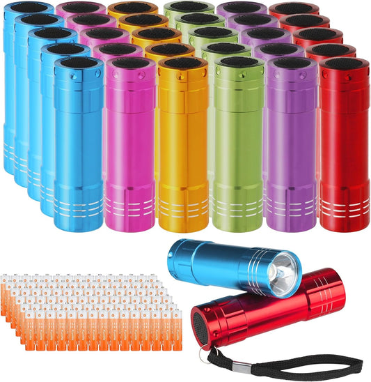 KunHe 30 Pack Small Mini Cheap Flashlights Bulk with Batteries Aluminum LED Bulk Flashlight for Party Favor Emergency Power Outage Gift to Operation Christmas Child Items Bulk Christmas Gifts