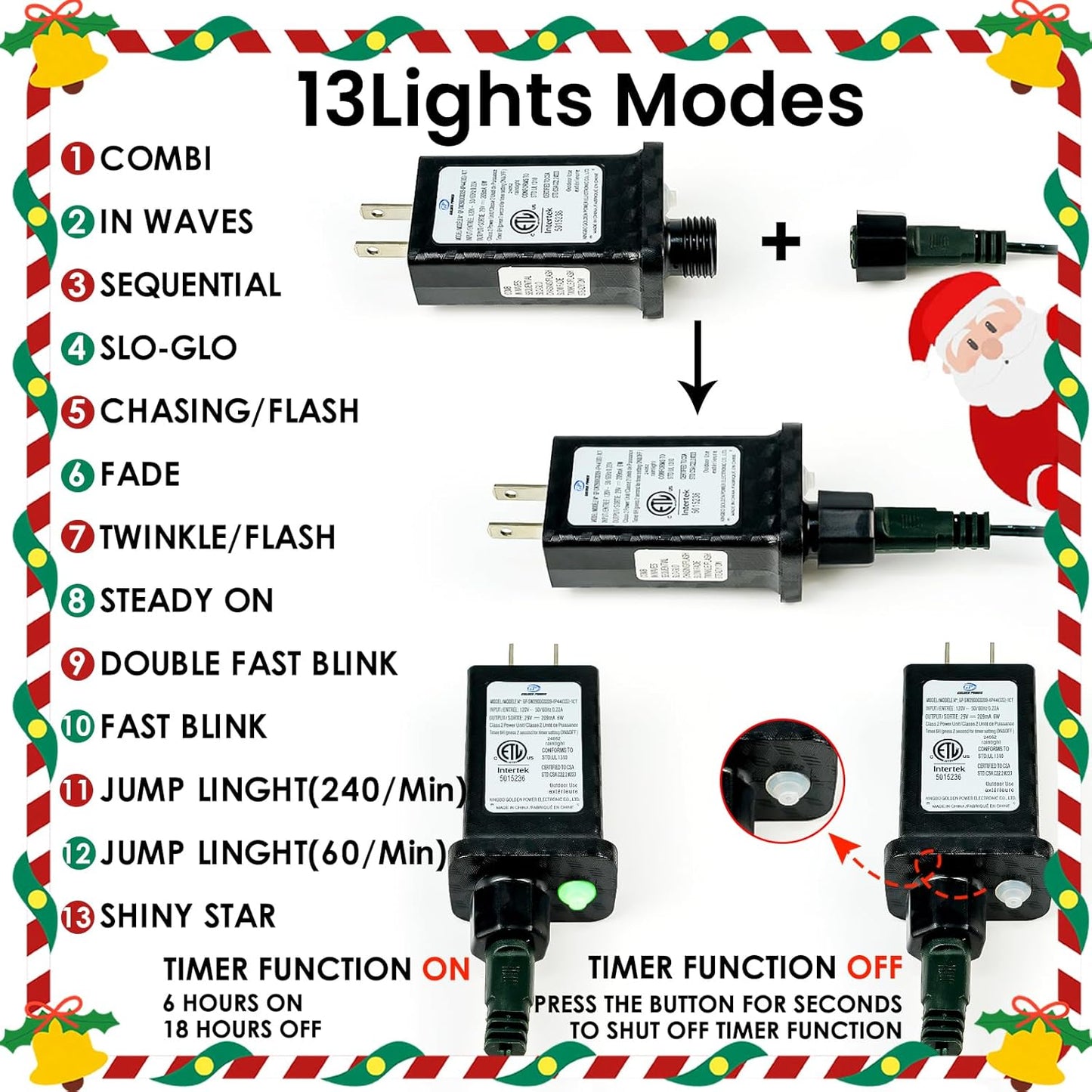 Connectable 240LED 88Ft 13Modes Christmas String Lights Indoor Outdoor | Extendable Green Wire Green Christmas Tree Lights with Timer | Twinkle Fairy Light Plug in for Xmas Tree Garden Decor(Green)