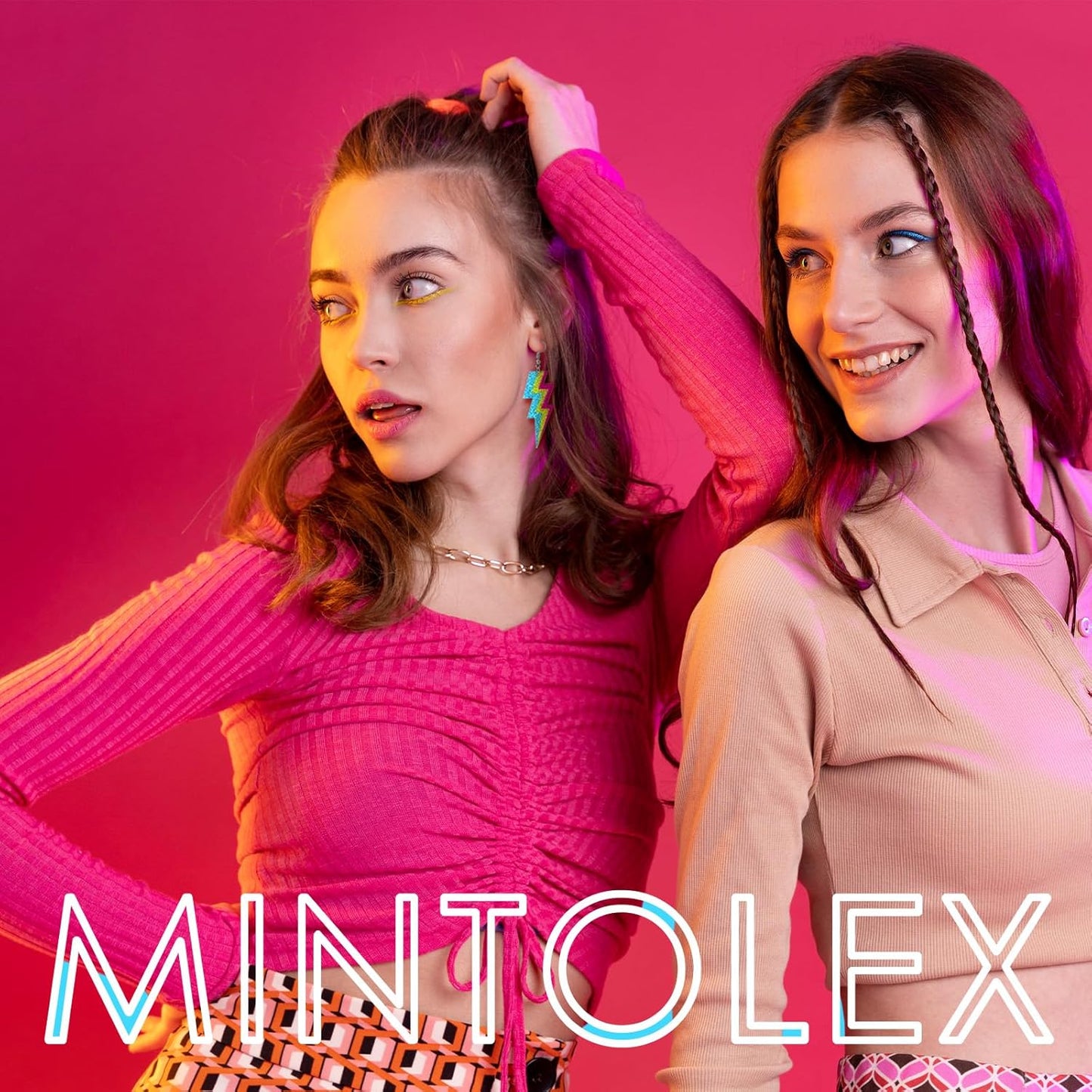 80s Neon Earrings for Women Acrylic Lightning Bolt Drop Earrings Retro 80s 90s Glow Party Accessories Neon Jewelry for Halloween Costume Outfit