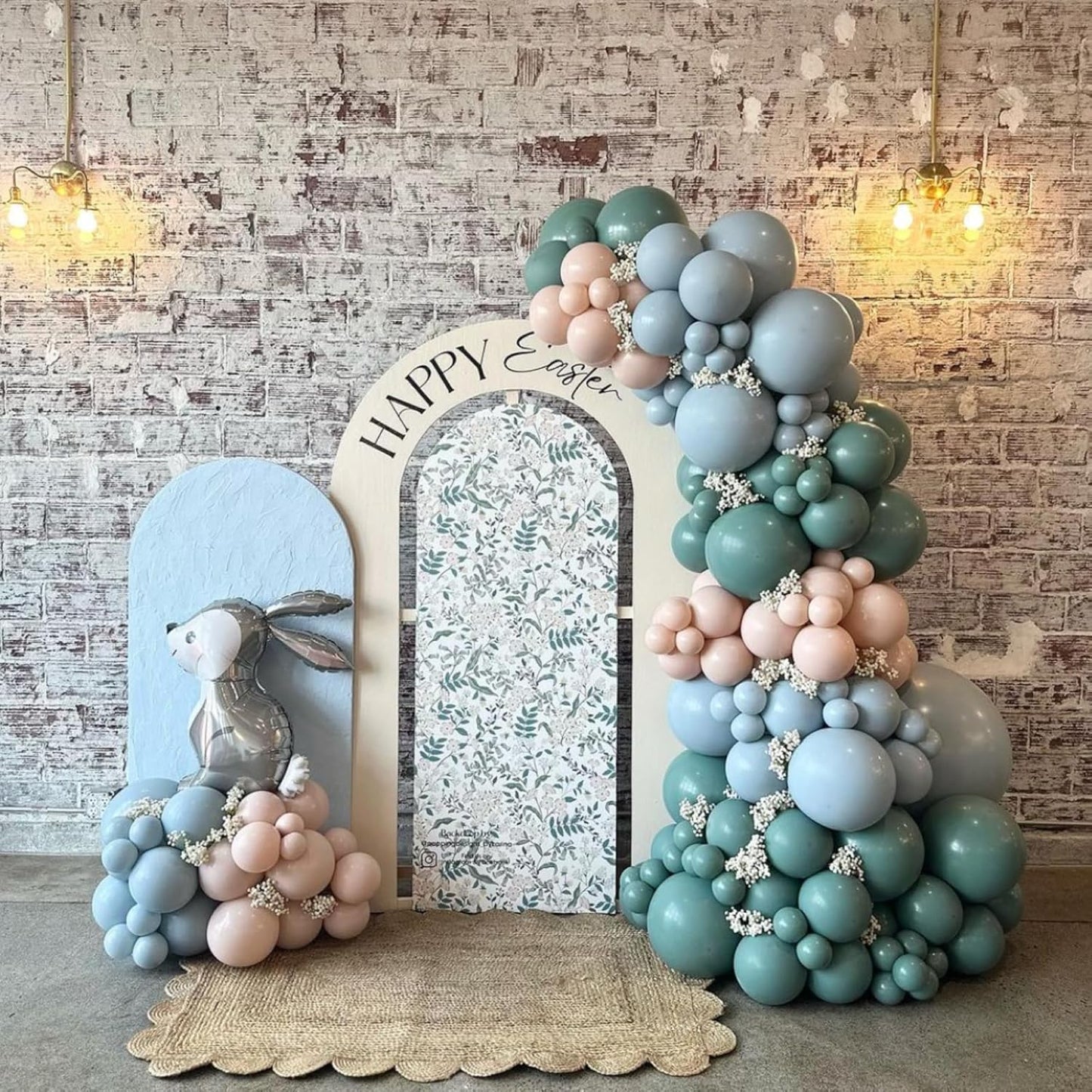 Dusty Blue and Green Balloons, 60Pcs Aqua Blue Pastel Green Latex Balloon, 12 Inch Balloon Set for Boho Baby Bridal Shower Wedding Jungle Safari Woodland Neutral Birthday Party Decorations