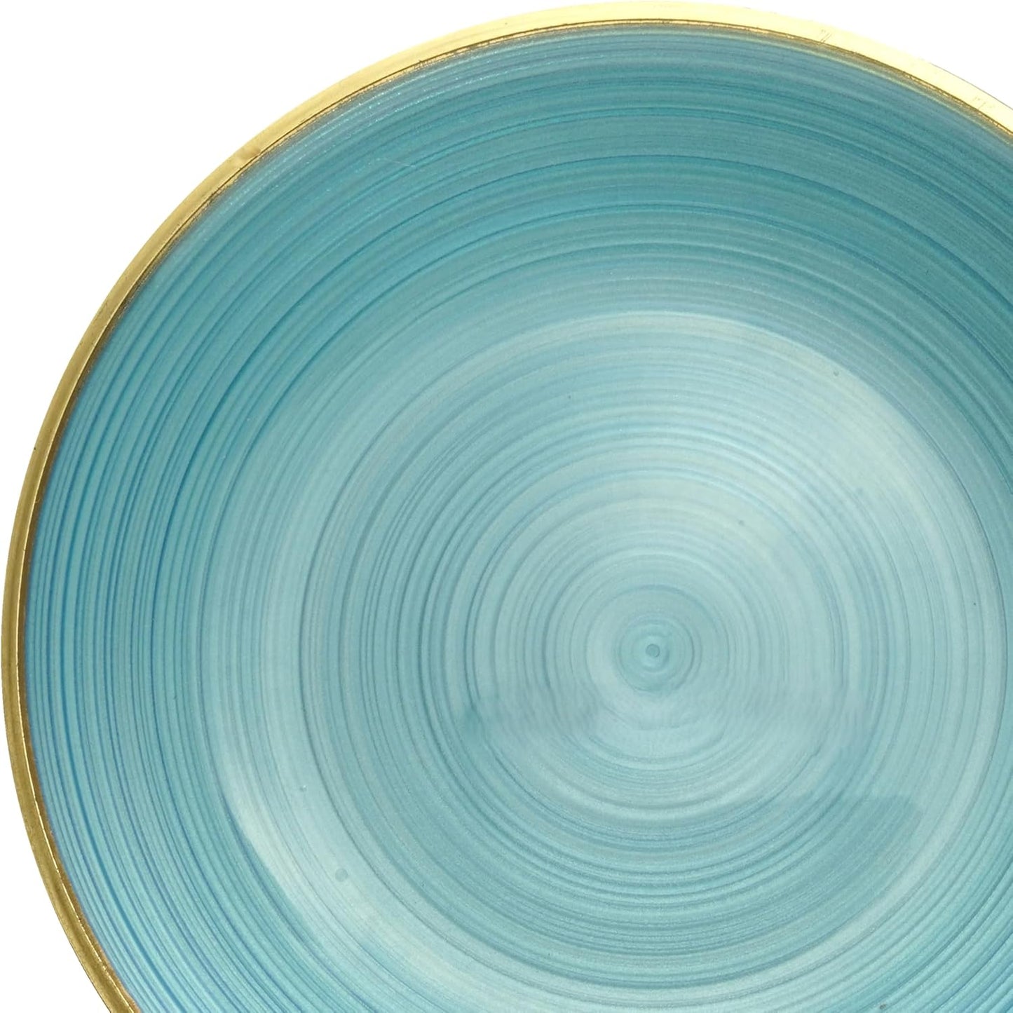 " OCCASIONS " 240 Plates Pack,(120 Guests) Premium Wedding Party Disposable Plastic Plates Set -120 x 10'' Dinner + 120 x 7'' Salad/Dessert (Belize in Blue & Gold)