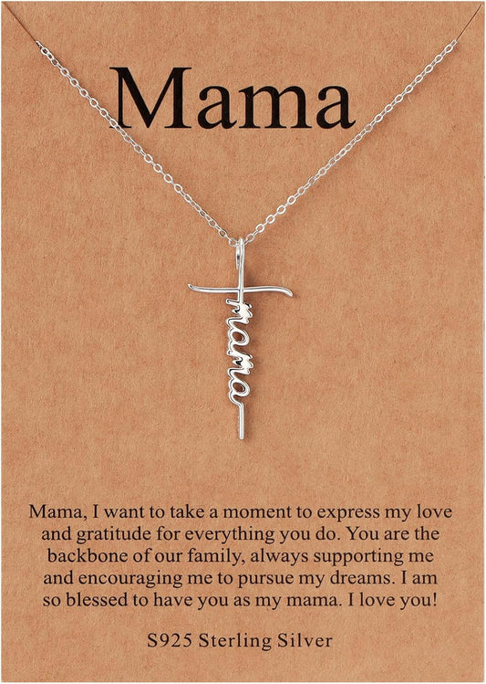 Lcherry Faith Cross Pendant Necklace for Women Religious Christian Jewelry Mother's Day Gifts for Women