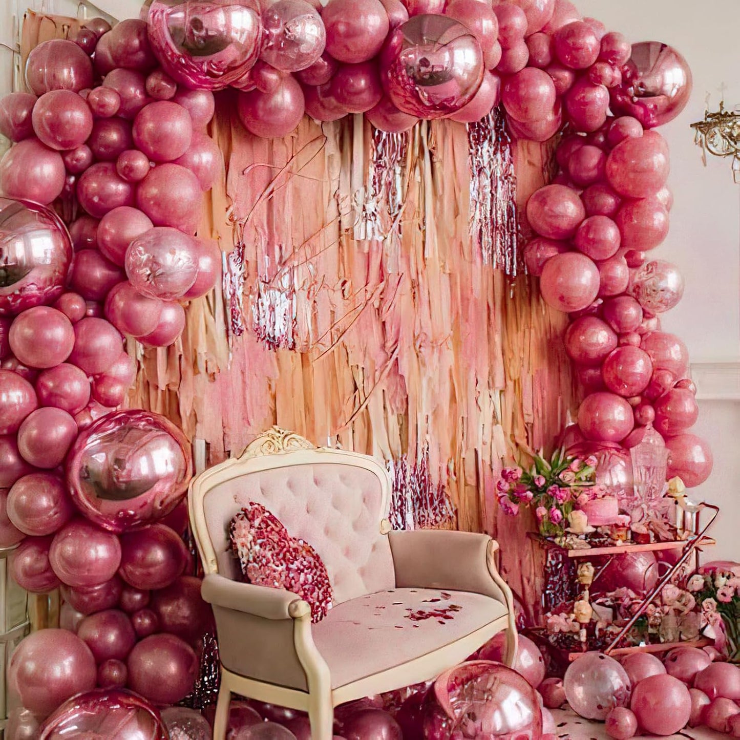 PartyWoo, 50 pcs 12" Pink Metallic Balloons, Balloon Garland or Arch Decorations, Birthday, Wedding, Anniversary, Unisex, All Ages, 3-6hrs Helium, 72hrs Air Filled