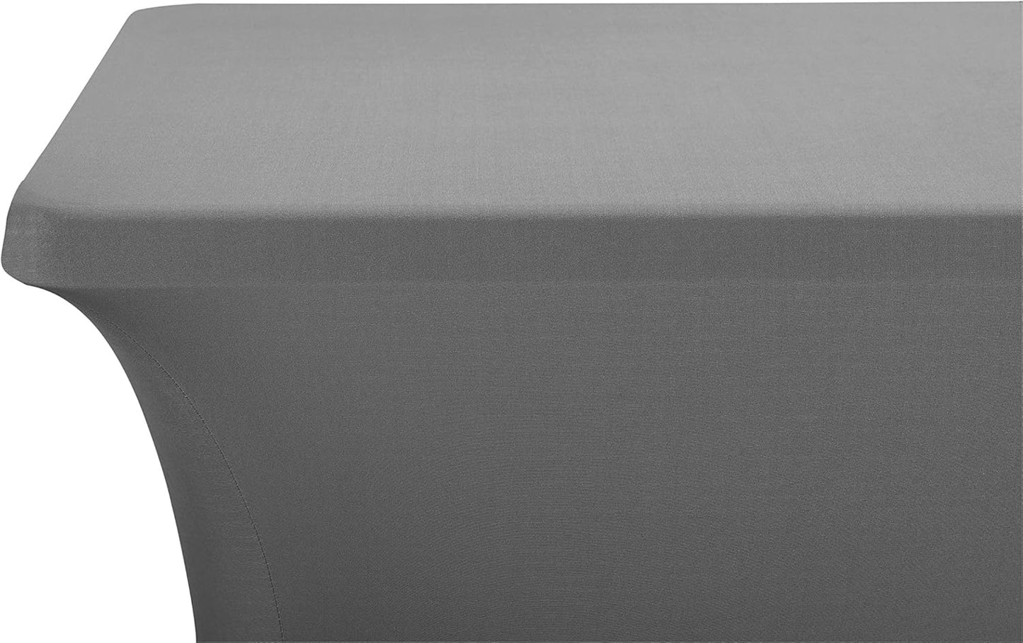 LZY Spandex Fitted Stretch Table Cover for 6 ft or 4ft or 8ft Folding Table, Rectangular Cocktail Tablecloth, Perfect for Party or Banquet