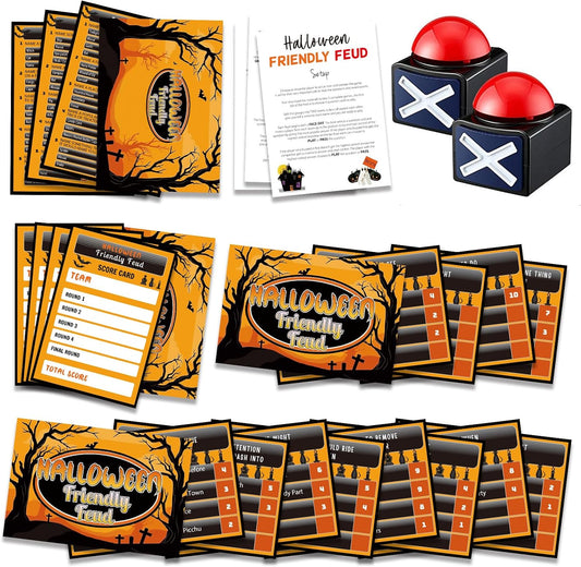Halloween Friendly Feud Game with Two Buzzers, Halloween Party Supplies, Holiday Group Game - SC001-B