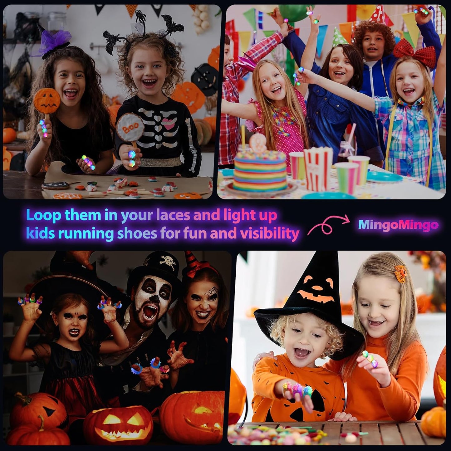 MINGOMINGO 25 Pack Led Light up Rings & Glow Rings Bulk Party Favors - 3-Mode Flashing LED Jewelry, Treasure Box Toys for Classroom, Easter Egg Fillers, Bulk Halloween Christmas Concert Supplies