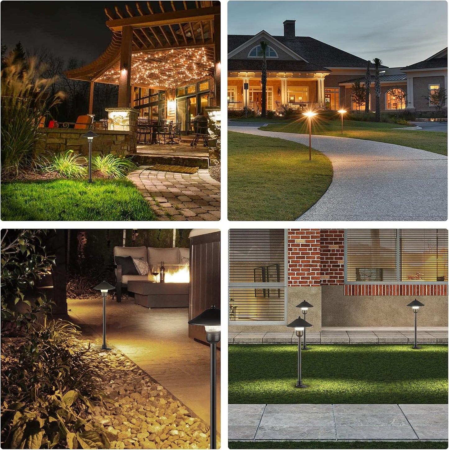 EDISHINE Low Voltage Pathway Lights, 3W 150 LM 3000K 16.5“ Tall LED Landscape Lights, 12V AC/DC 50,000Hrs Waterproof Aluminum Housing Outdoor Landscape Lighting for Path, Yard, Garden