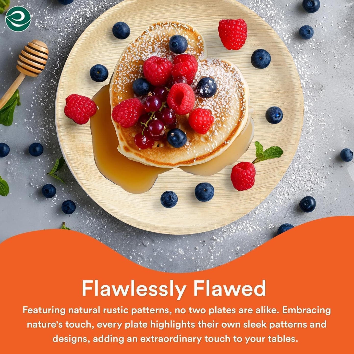 ECO SOUL 400 Count Round Palm Leaf Plates of 6 Inch - Disposable, Eco-Friendly, Biodegradable Bamboo Plates - Perfect for Parties, Catering, Weddings & Large Events