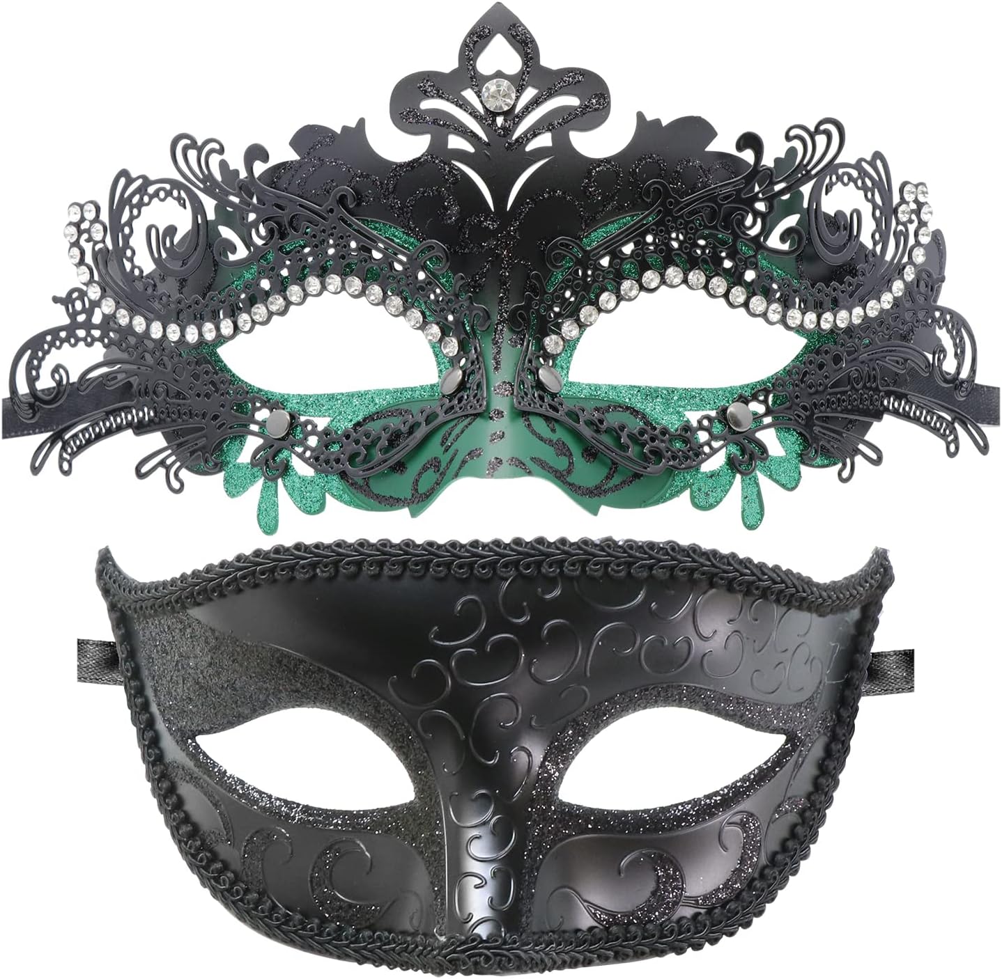 Coddsmz Couple Masquerade Mask Set - Venetian & Mardi Gras Mask for Women & Men