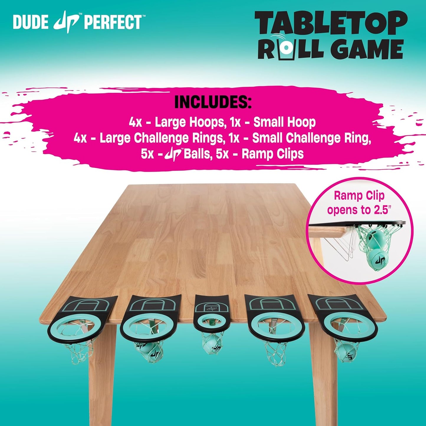 Dude Perfect Sticky Tic Tac Toe & Tabletop Roll Set | Indoor & Outdoor Games, Perfect Fun for Family Game Night & Parties, Birthday for Children, Kids & Adults | Ages 4+ & 6+