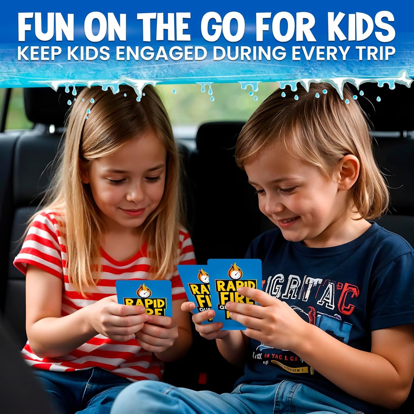QUOKKA Kids Conversation Cards Game - Break The Ice Game for Kids and Families - Icebreaker Cards with 500+ Questions - Family Game for Kid 8-12 - Perfect for Family Games Night I Travel Version
