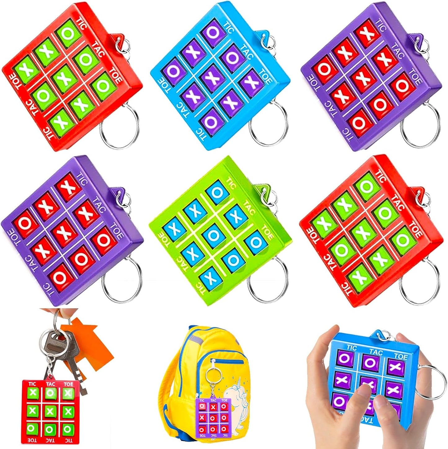16 PCS Tic Tac Toe Game Christmas Party Favors Goodie Bags Stocking Stuffers for Kids 8-12 4-8, Classroom Treasure Chest Box Toys Prizes, Birthday Return Small Gift for Students Pinata Filler Bulk
