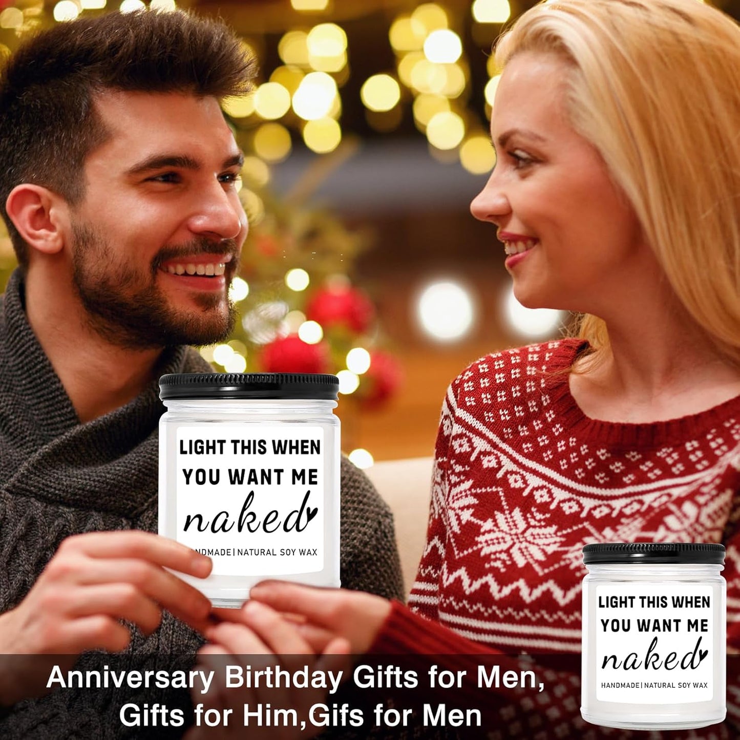 Homsolver Gifts for Boyfriend Husband Men Couples, Funny Birthday Anniversary Wedding Valentines Christmas Romantic Gifts for Boyfriend, Husband, Men, Naughty Unique Lavender Candle