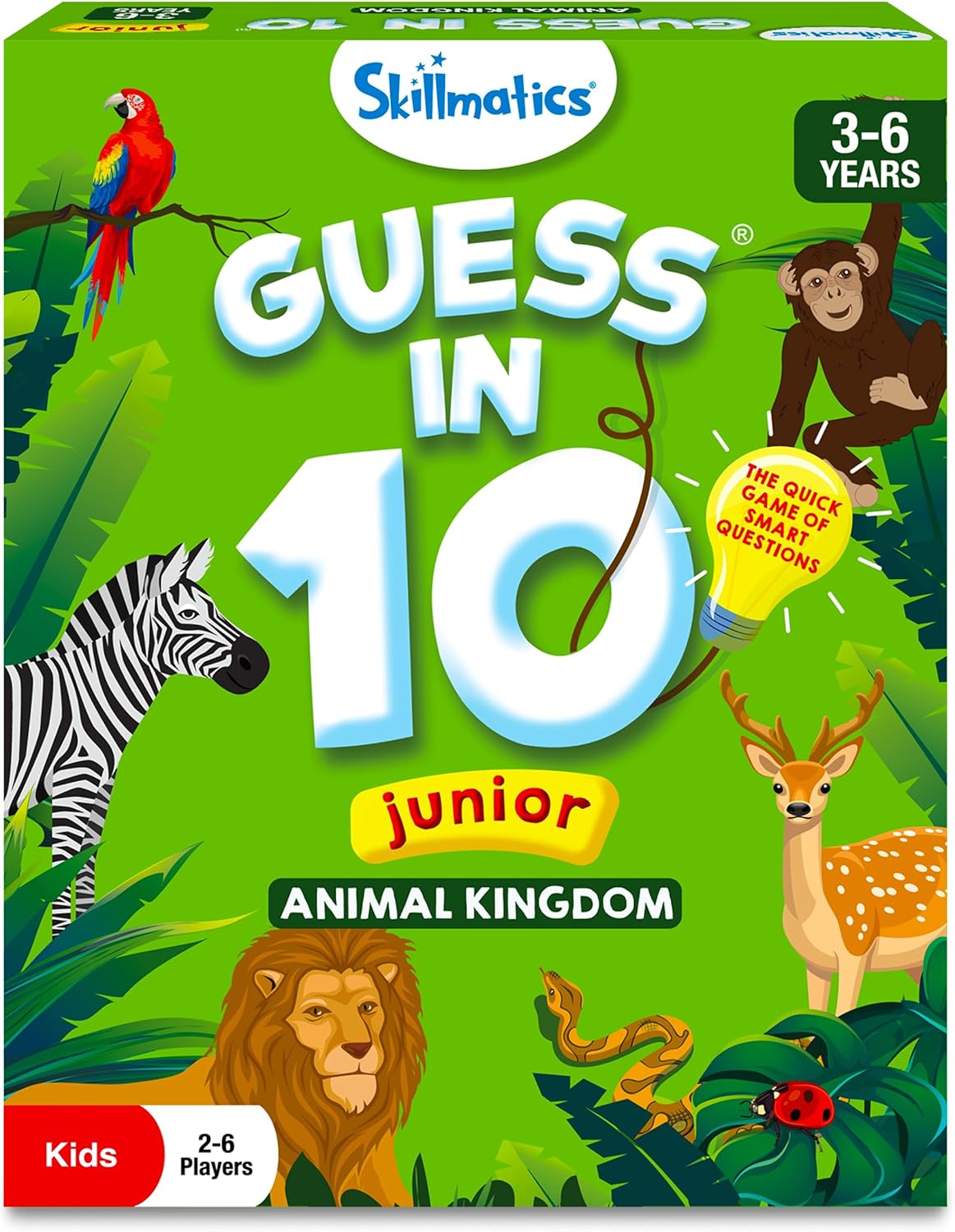 Skillmatics Guess in 10 - Animal Kingdom, Card Game, Christmas Stocking Stuffers for Preschool Kids, Girls & Boys, Fun Travel Game, Gifts for Ages 3, 4, 5, 6