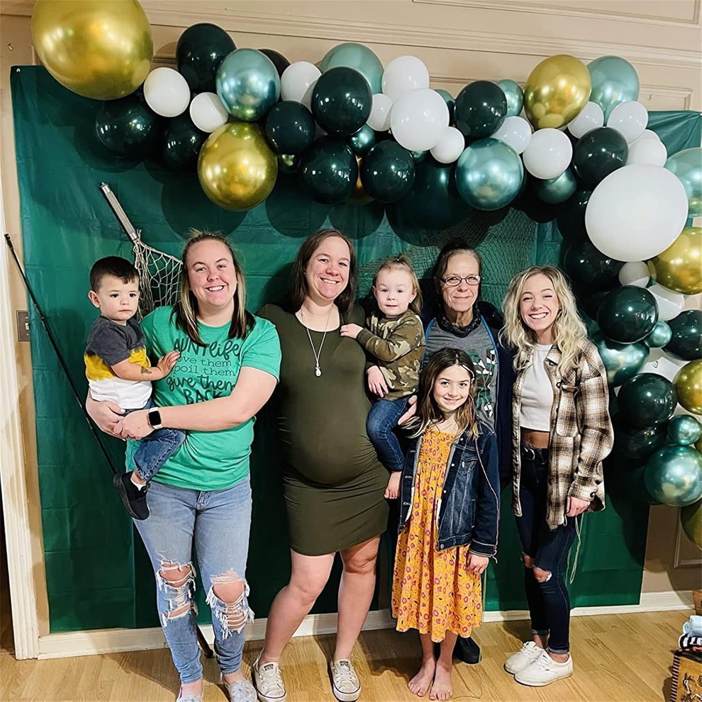 Balloons Green Gold White, 35pcs Dark Green White Metallic Chrome Green Gold Confetti Latex Balloons, Green Party Balloons Kit for Jungle Safari Dinosaur Birthday Party Wedding Baby Shower Decorations