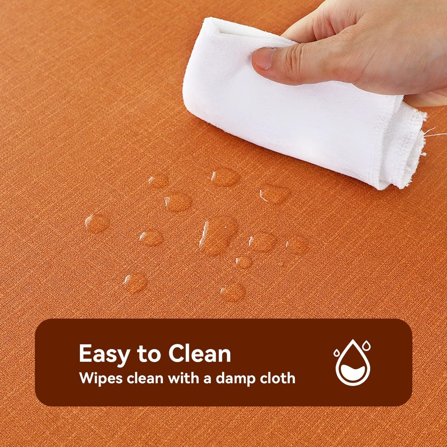 Romanstile Halloween 100% Waterproof PVC Tablecloth, Rectangle Oil Spill Proof Stain Resistant Vinyl Table Cloth, Wipe Clean Plastic Table Covers for Kitchen/Dining/Parties - 60 x 102 Inch, Orange